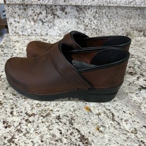 Brown Dansko clogs